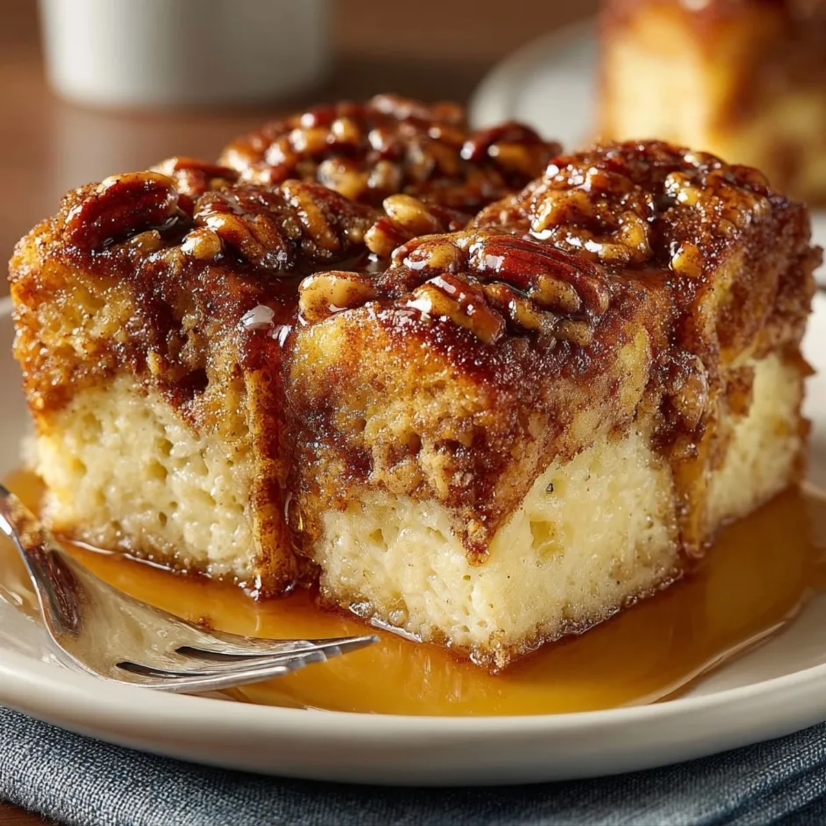 All-American Maple Pecan French Toast Casserole baked golden with caramelized pecans for brunch gatherings.