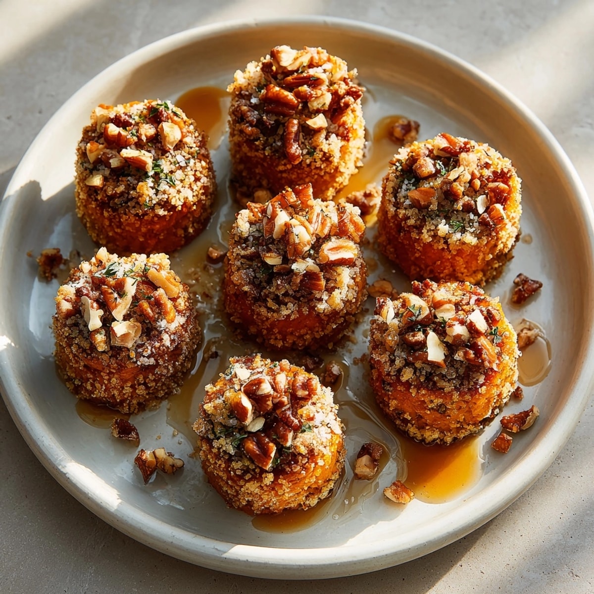Picture the fluffy interior: roasted sweet potato forms these flavorful Orange-Zest Sweet Potato Pecan Bites.