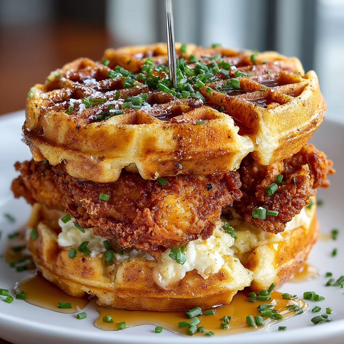 Golden, crispy fried chicken pieces nestled in warm, mini waffles: Chicken and Waffle Sliders are ready!