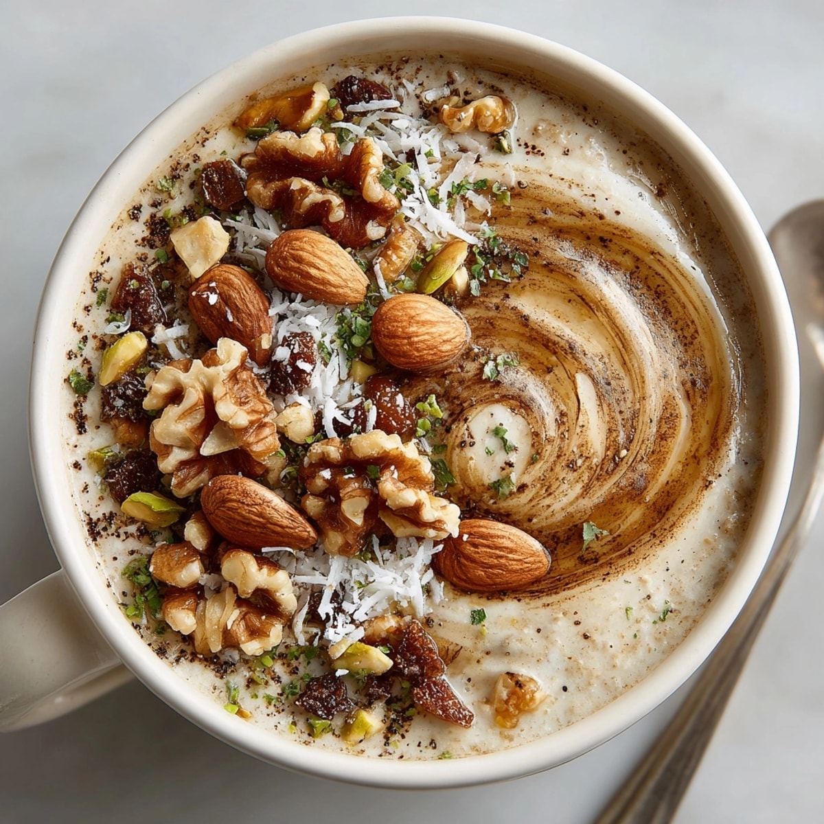 Creamy Cinnamon Chai Latte Oatmeal with aromatic spices, perfect for a cozy breakfast.