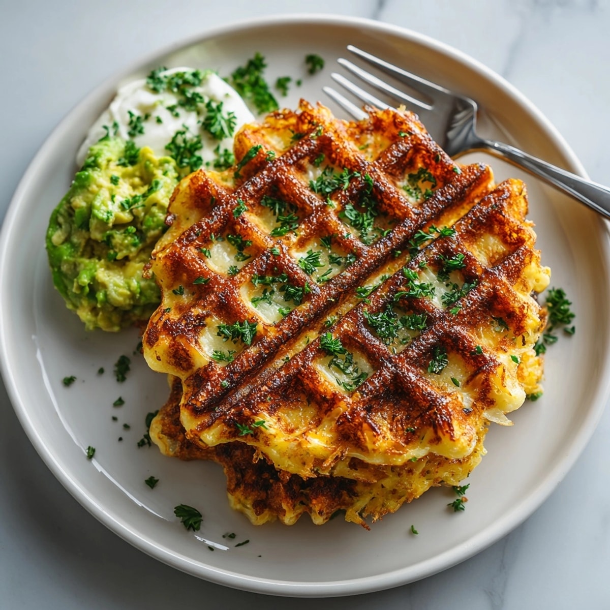 Freshly cooked Healthy Hashbrown Chaffle cooling on a wire rack, perfect for a nutritious breakfast