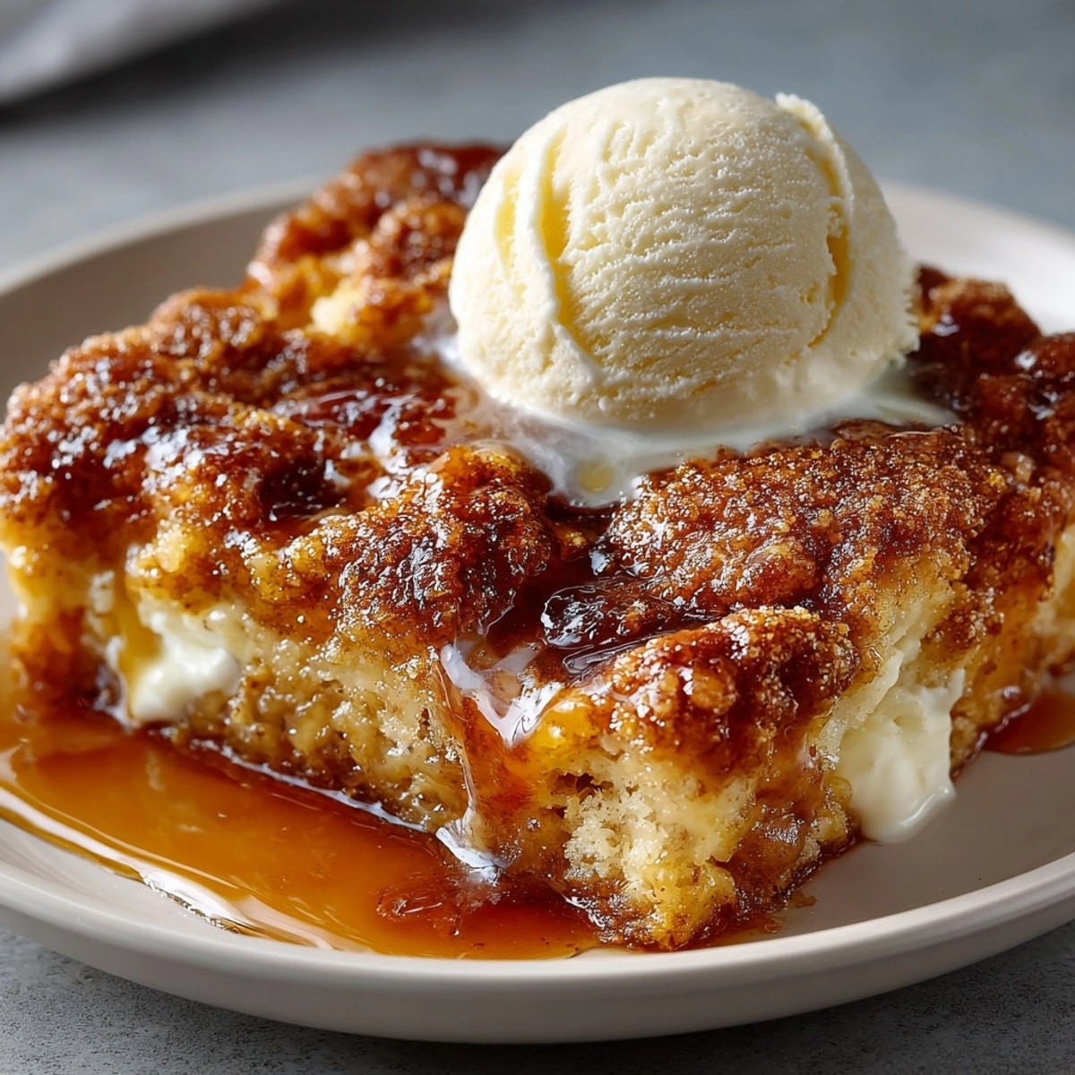 Snickerdoodle Cobbler fresh from the oven, golden and bubbling with cinnamon sugar aroma.