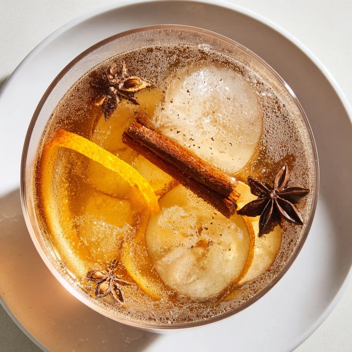 Refreshing autumn drink featuring chai tea, warm spices, and a fizzy finish.  