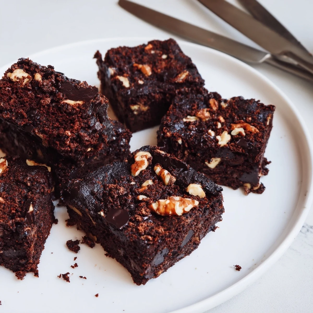 Decadent zero-waste brownies featuring leftover nut-milk pulp and chocolate chips.  