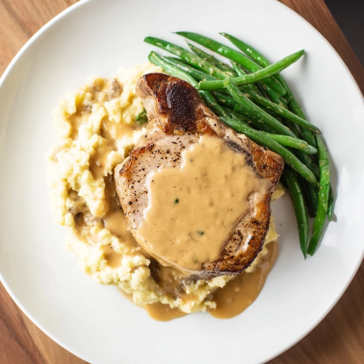 Pork Chops Cheddar Mash