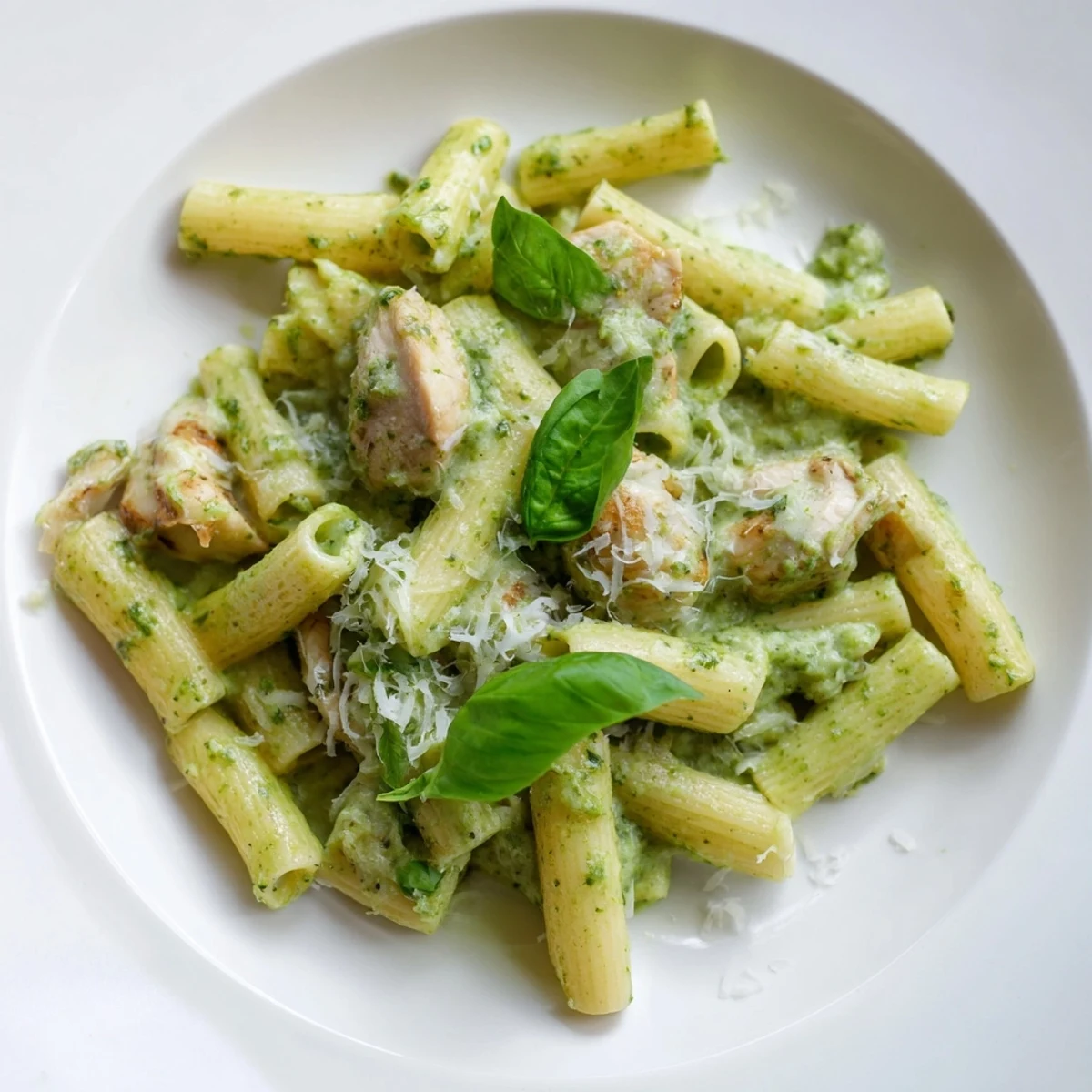 Enjoy this flavorful Creamy Pesto Penne & Chicken, an easy, comforting Italian dish.