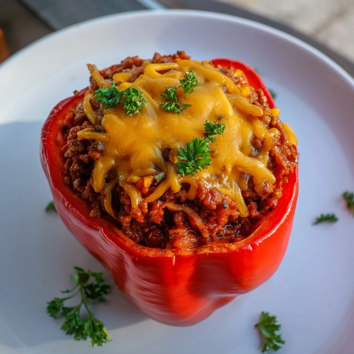 Sloppy Joe Stuffed Peppers
