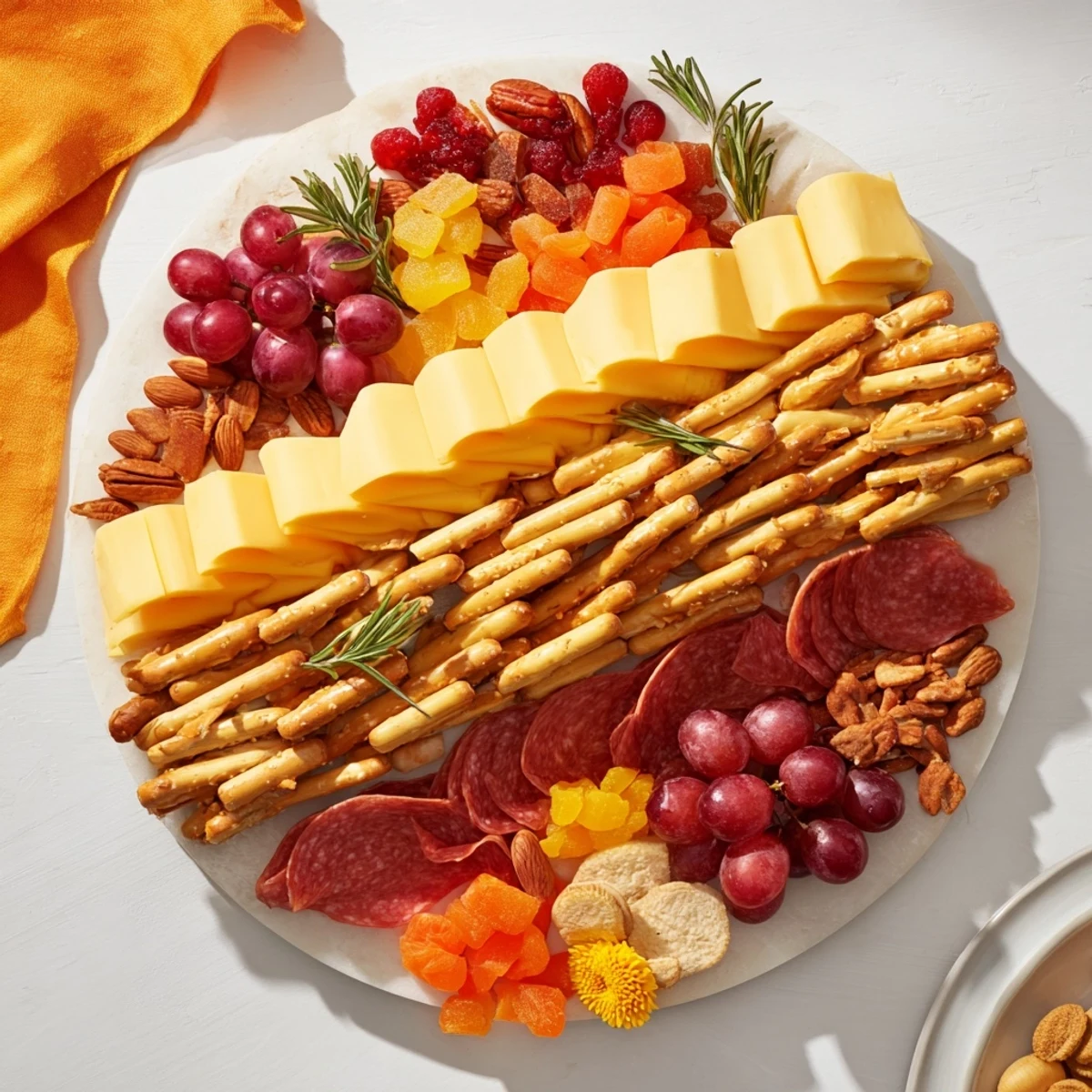 Imagine the warmth of this Flickering Fire Log Snack Board with breadsticks, cheeses, and gummy flames for a delightful treat.