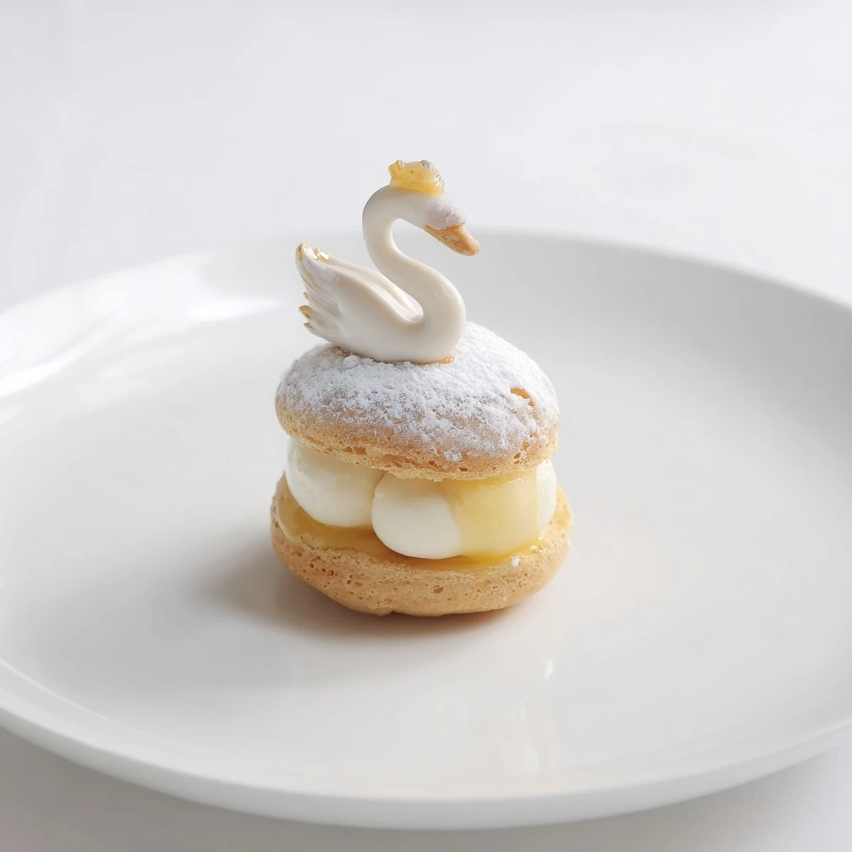 Delicate vanilla cream fills these Elegant Swan Petit Fours, perfect for an afternoon dessert course.