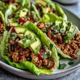 Low carb Turkey Taco Lettuce Wraps, perfect for a quick, healthy weeknight meal.