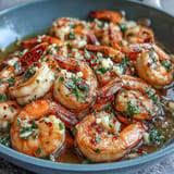 Tender Garlic Shrimp Simplified, glistening in lemon-parsley garlic sauce, plated for dinner.