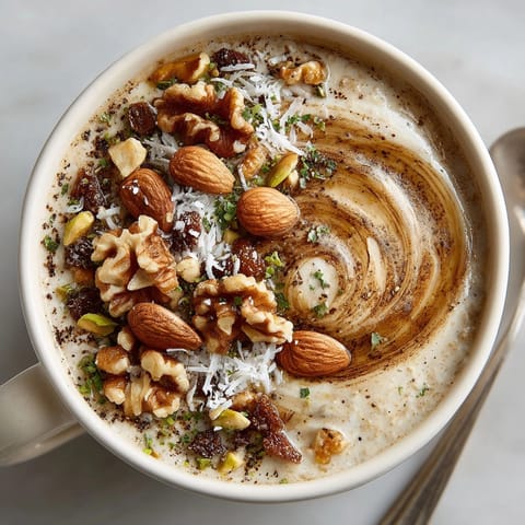 Creamy Cinnamon Chai Latte Oatmeal with aromatic spices, perfect for a cozy breakfast.