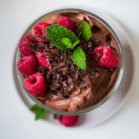 Avocado Chocolate Mousse Raspberries