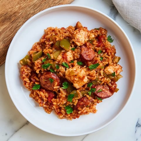 Simple Chicken Sausage Jambalaya