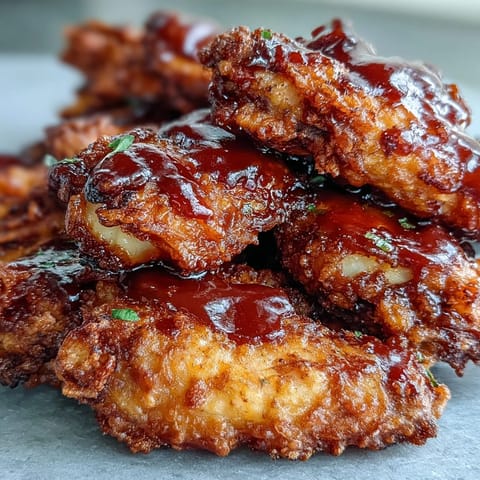 Golden-brown crispy fried chicken wings with a side of blue cheese dip and fresh celery sticks on a rustic wooden board.