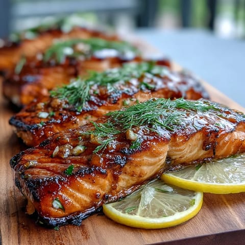 Cedar Plank Salmon Lemon Dill