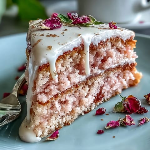 A decadent pink velvet cake with rosé wine, perfect for celebrations.