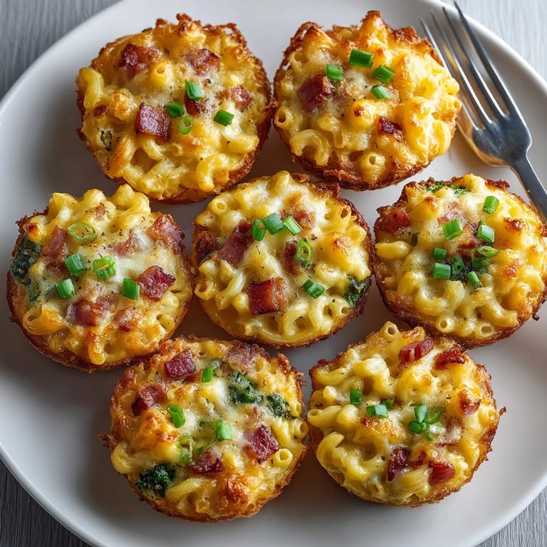 Oven-fresh Mac and Cheese Breakfast Egg Muffins cooling in a muffin pan, perfect for busy mornings.