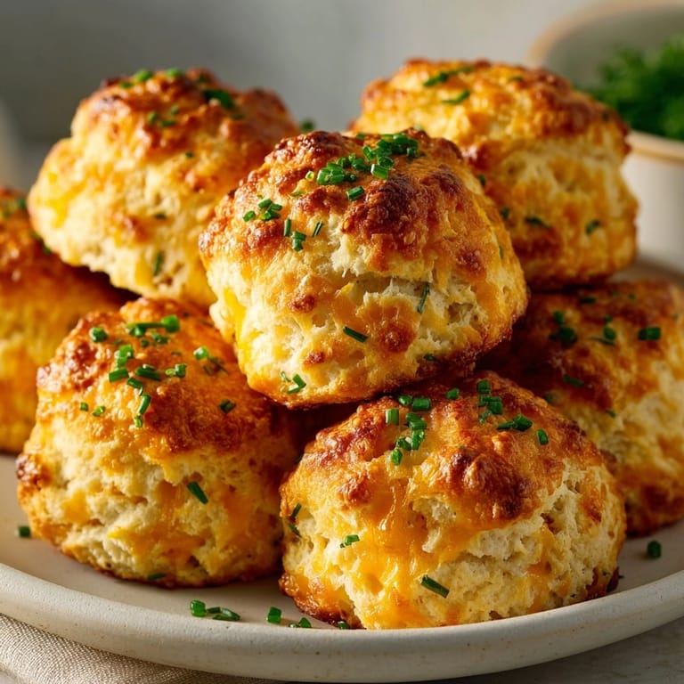 Easy cheddar and chive savory scones recipe, ideal served warm with comforting soup.