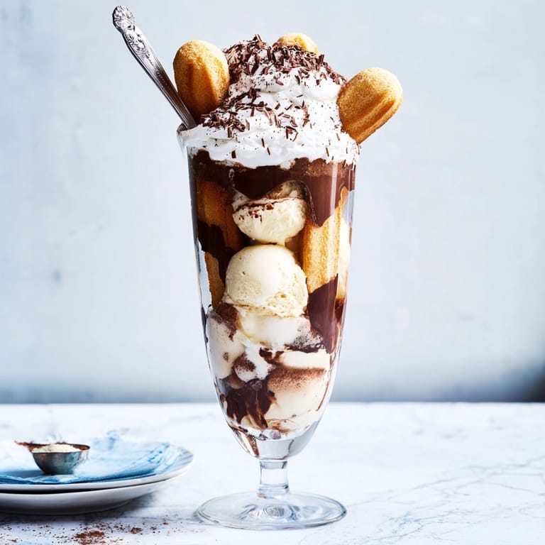 Refreshing Tiramisu Float recipe with vanilla ice cream and espresso-soaked ladyfingers, ready to eat.