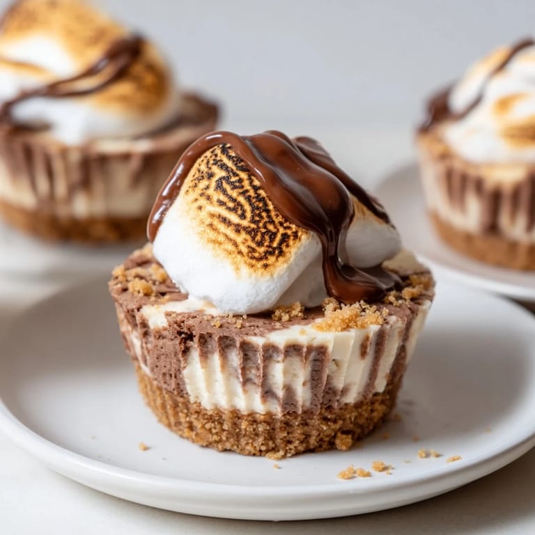 Rich S’mores Cheesecake Cups served chilled, perfect for summer gatherings and dessert lovers.