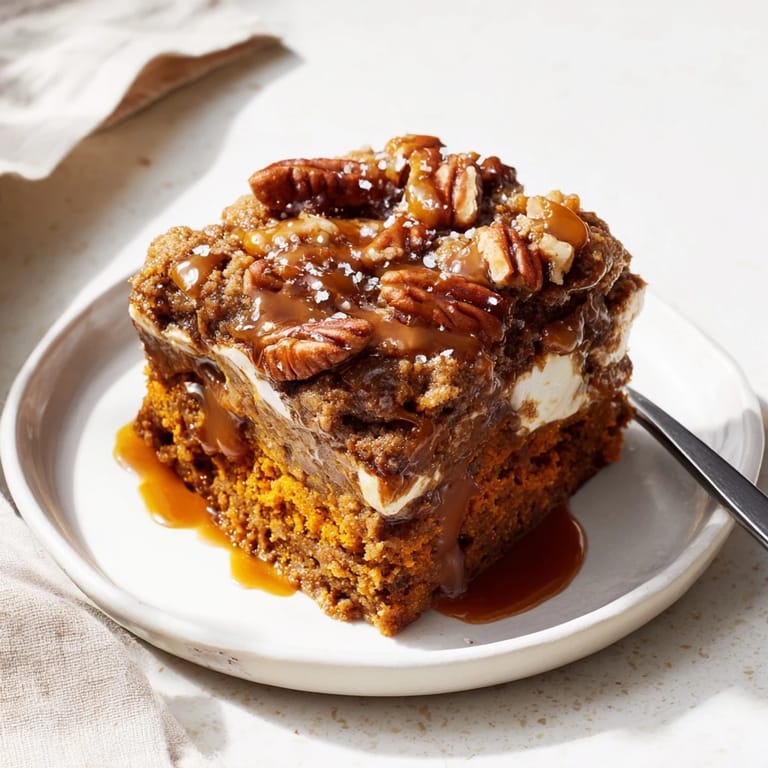Decadent pumpkin caramel muffin pie bars showcasing a sweet, spiced dessert perfection.  