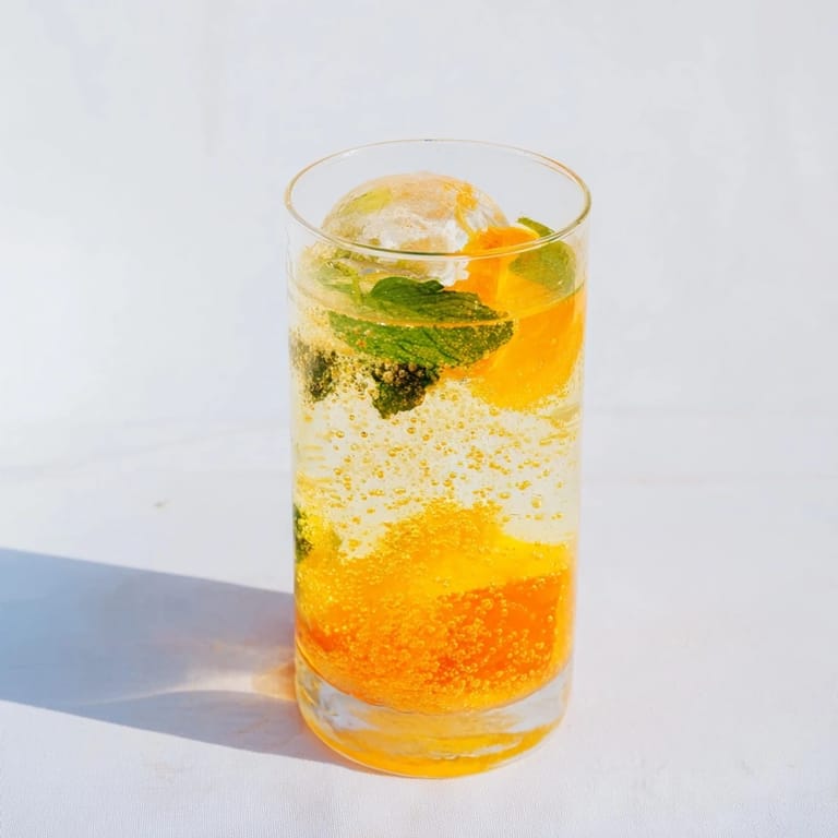 Lightly sparkling probiotic soda mocktail, perfect for gut health and summer sipping.