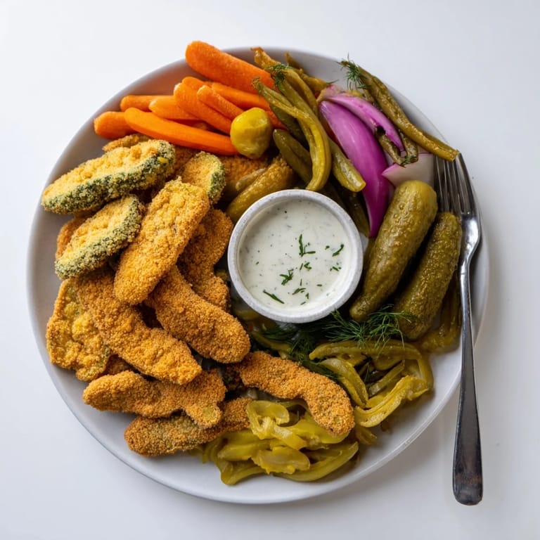 Delicious pickled-wrapped bites showcased alongside crunchy fried pickles for Pickle Lovers Meal.  