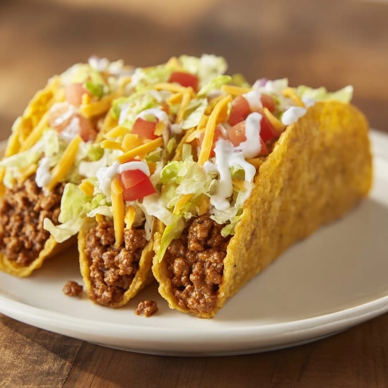 Golden-brown Cheesy Gordita Crunch tacos, bursting with seasoned beef and fresh toppings.