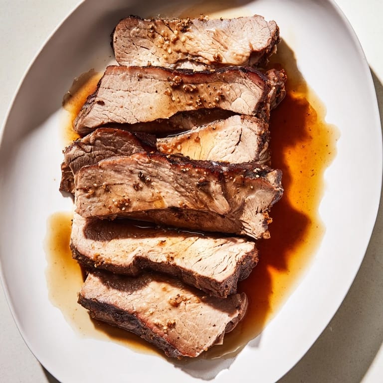 A close-up of the Budget Holiday Chuck Roast, flavorful and juicy, ready to be shredded and served.