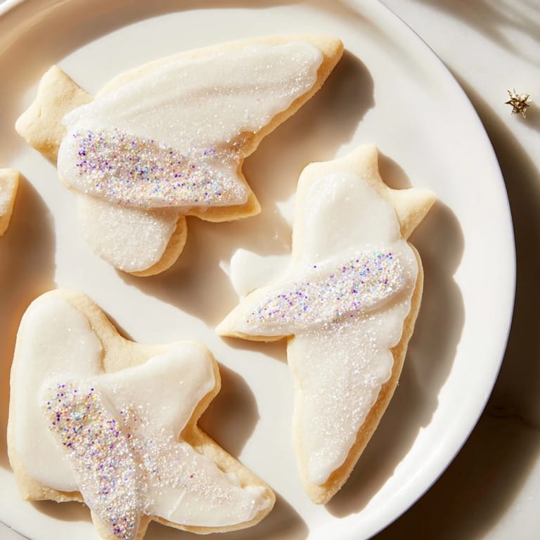 Delicate, buttery Angel Wings sugar cookies arranged, perfect for a festive American dessert spread.