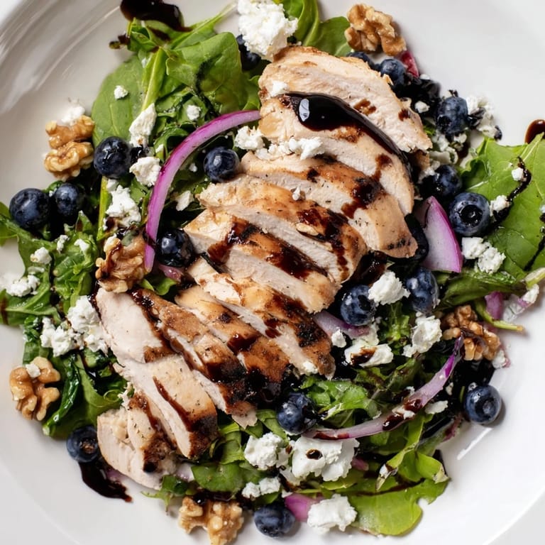 Imagine tender chicken atop mixed greens with this flavorful Blueberry Goat Cheese Chicken Salad recipe.