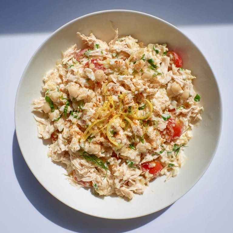 Mediterranean-inspired Dense Chickpea and Tuna Salad, ready in minutes, with bright flavors and textures.