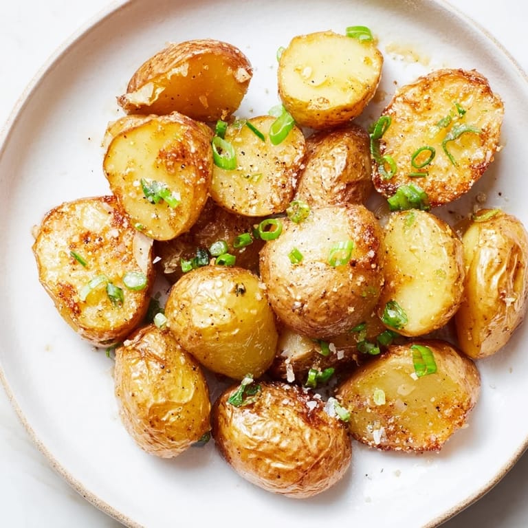 Oven-roasted Smashed Green Onion Potato Bombs, served hot with flaky salt, a vegetarian comfort food classic.