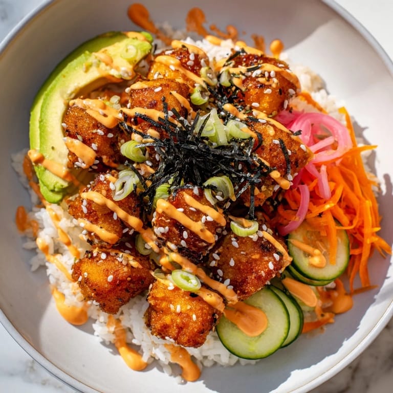 Flavorful salmon bites bowl with creamy spicy mayo, a satisfying and easy weeknight meal.