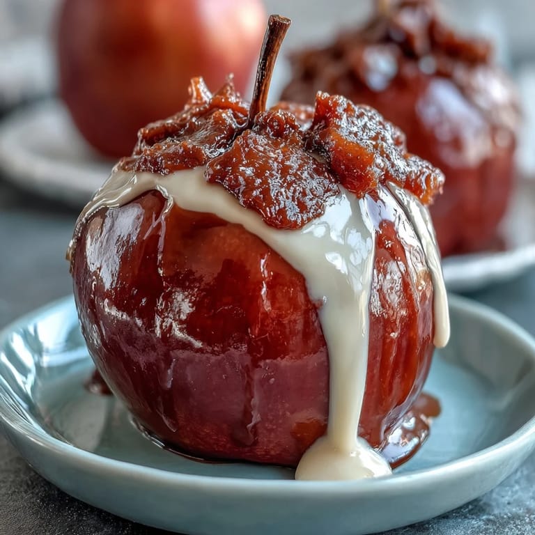 Classic red candy apples dipped in a shiny hard shell and elegantly finished with creamy white chocolate drizzle for a sweet crunch.