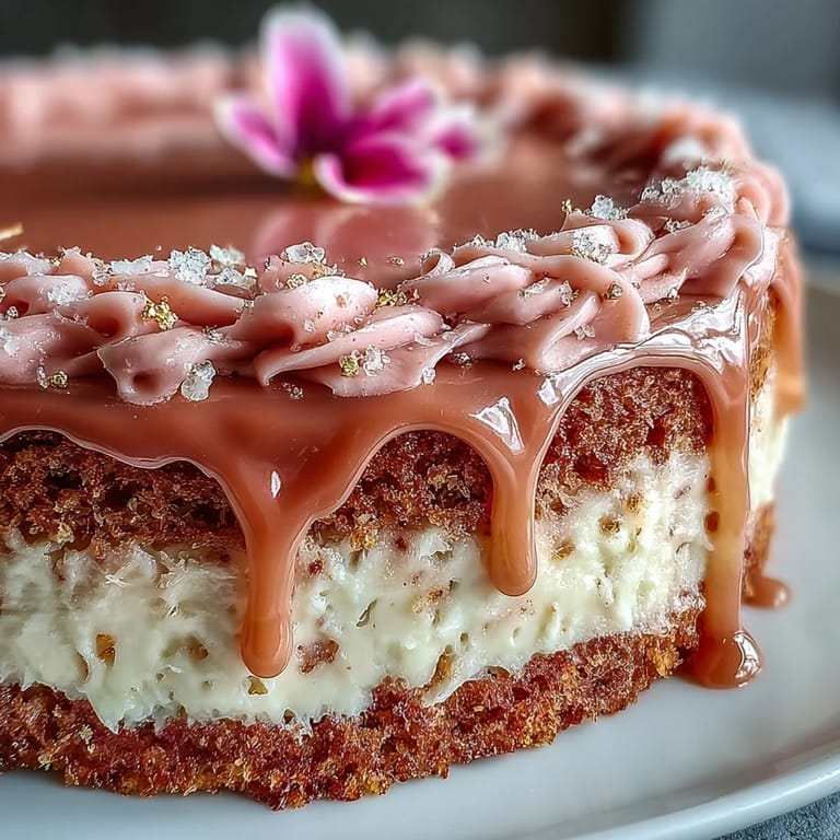Decadent Rosé velvet cake, beautifully frosted, ready for a festive bridal shower.