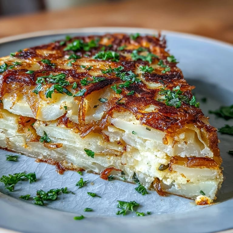 Savory Light Spanish Potato Omelette, a simply delicious vegetarian main dish.