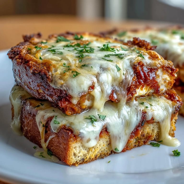 Hearty Italian-American Chicken Parmesan Garlic Bread Bake ready for family dinner.