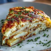 Golden Light Spanish Potato Omelette, tender potatoes, fluffy eggs, ready to serve.